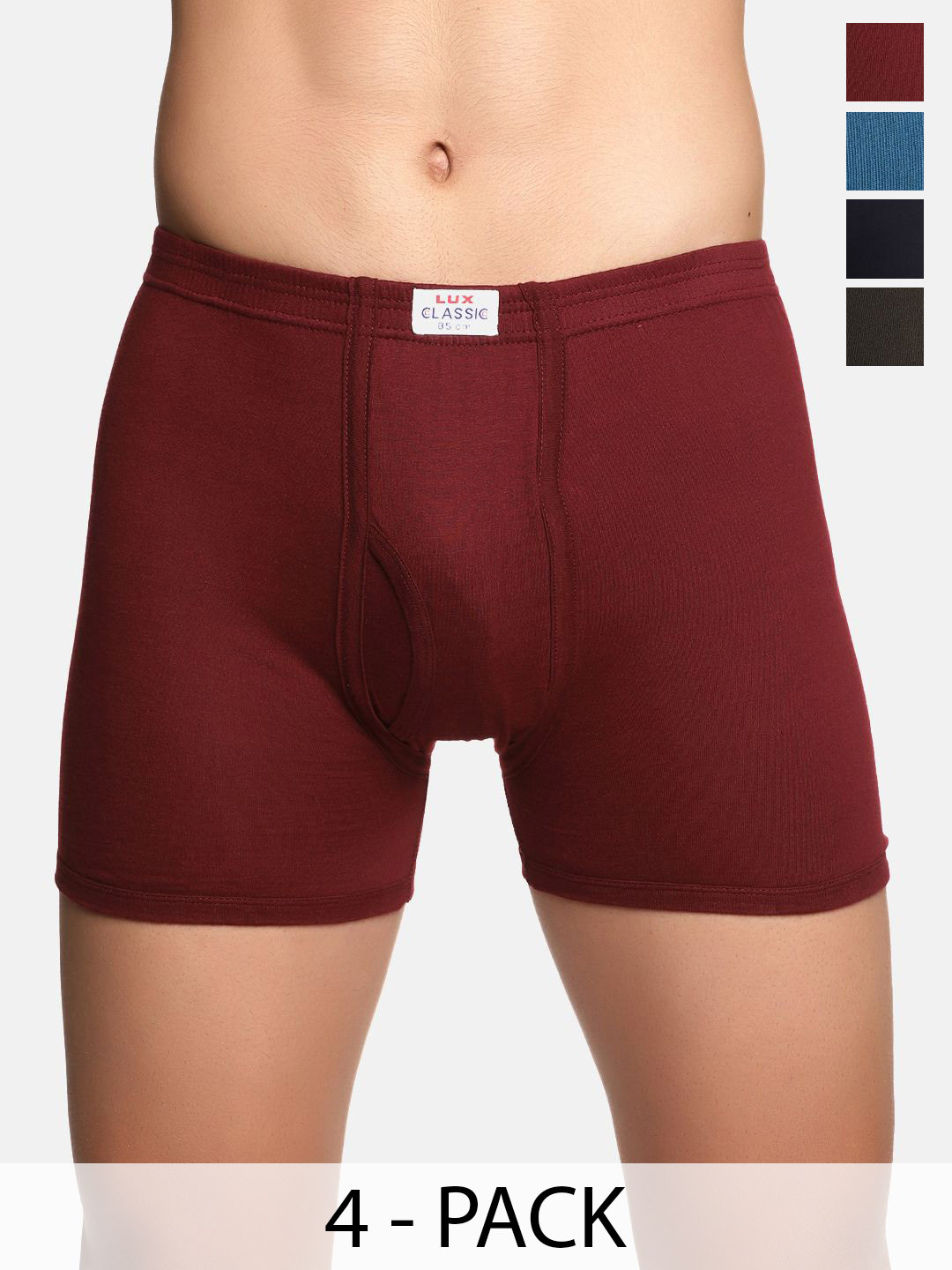 Lux Classic Pack Of 4 Assorted Mid Rise Long Trunks Lux-Classic-H-Drawer-IE-4