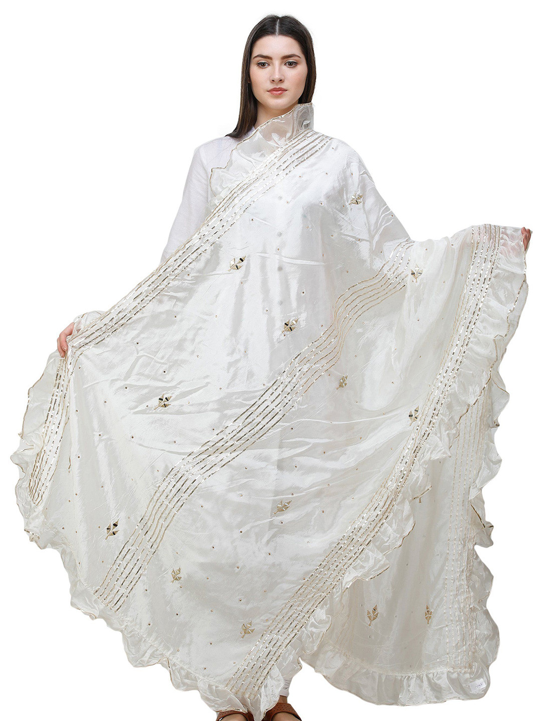 Exotic India Dupatta From Amritsar With Gota Patches And Frill Border