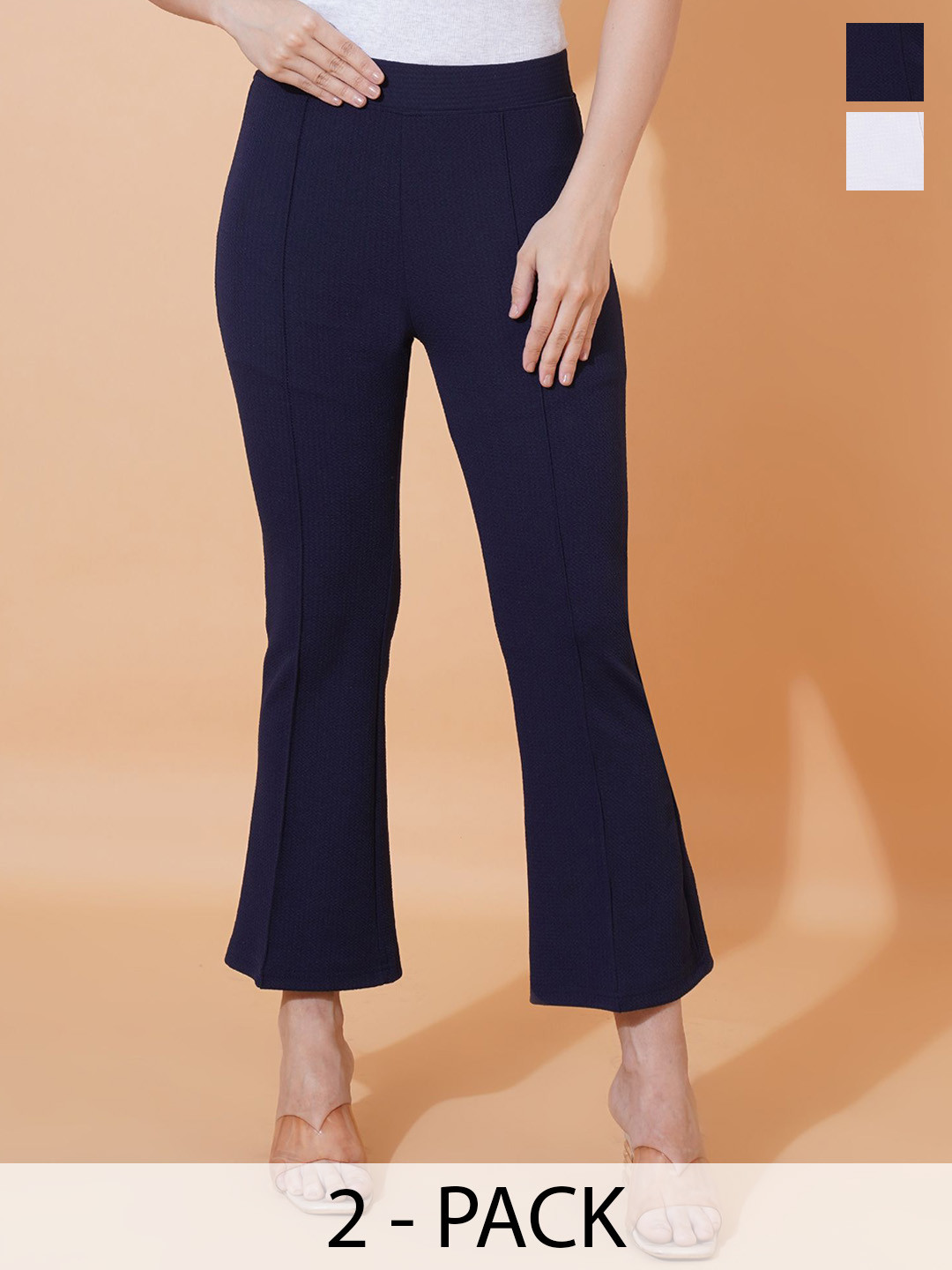 Kushi Flyer Women Pack Of 2 Comfort Regular Fit Trousers