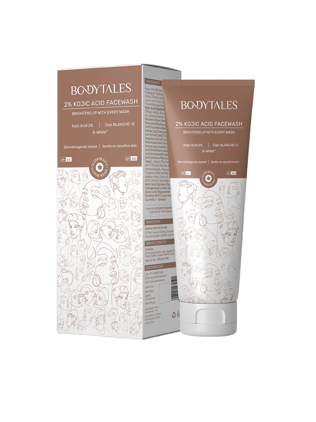 BODYTALES 2% Kojic Acid Face Wash With Niacinamide - 100 g