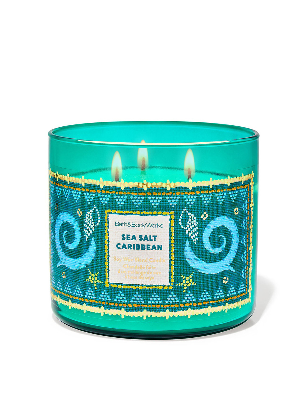 Bath & Body Works Sea Salt Caribbean 3-Wick Scented Candle - 411g