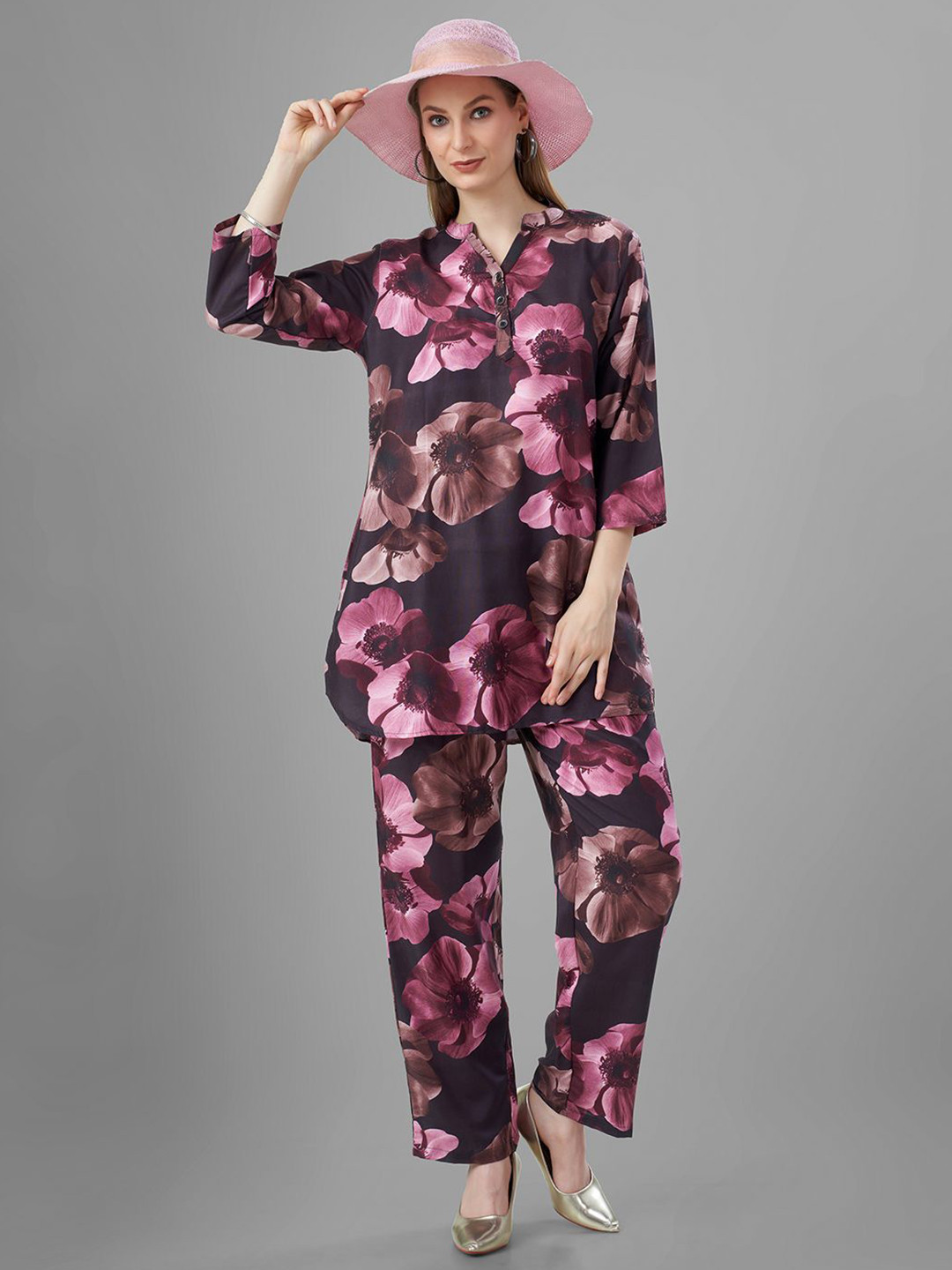 TITTLI All Over Floral Printed Tunic & Trousers Co-Ord Set