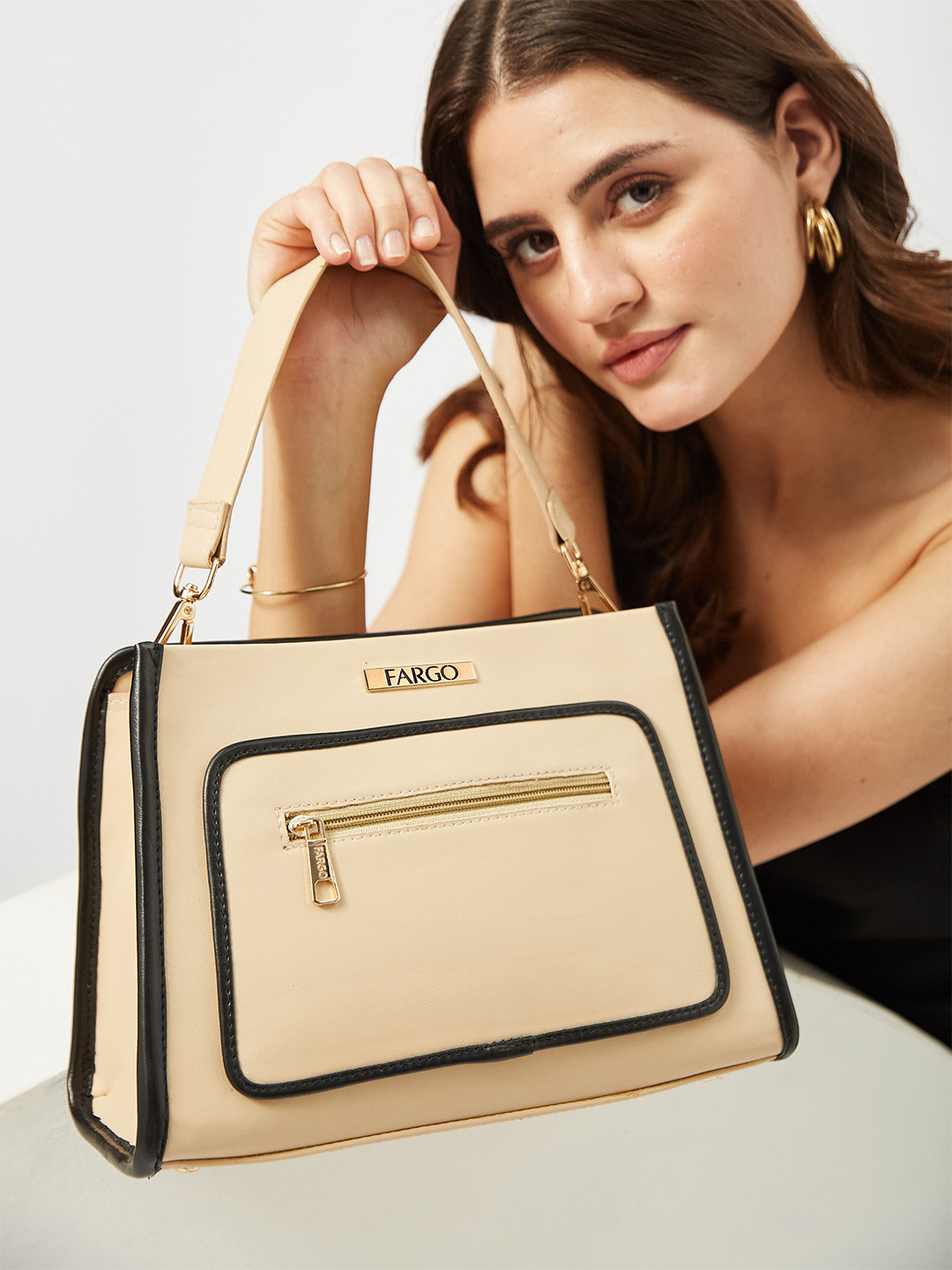 FARGO Vegan Leather Mila Structured Handheld Bag