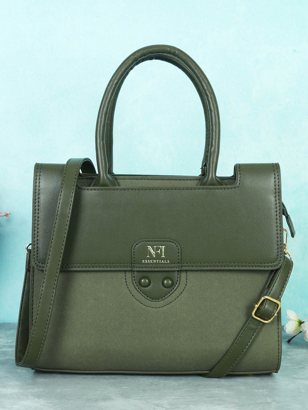 NFI essentials PU Bucket Satchel Handbag