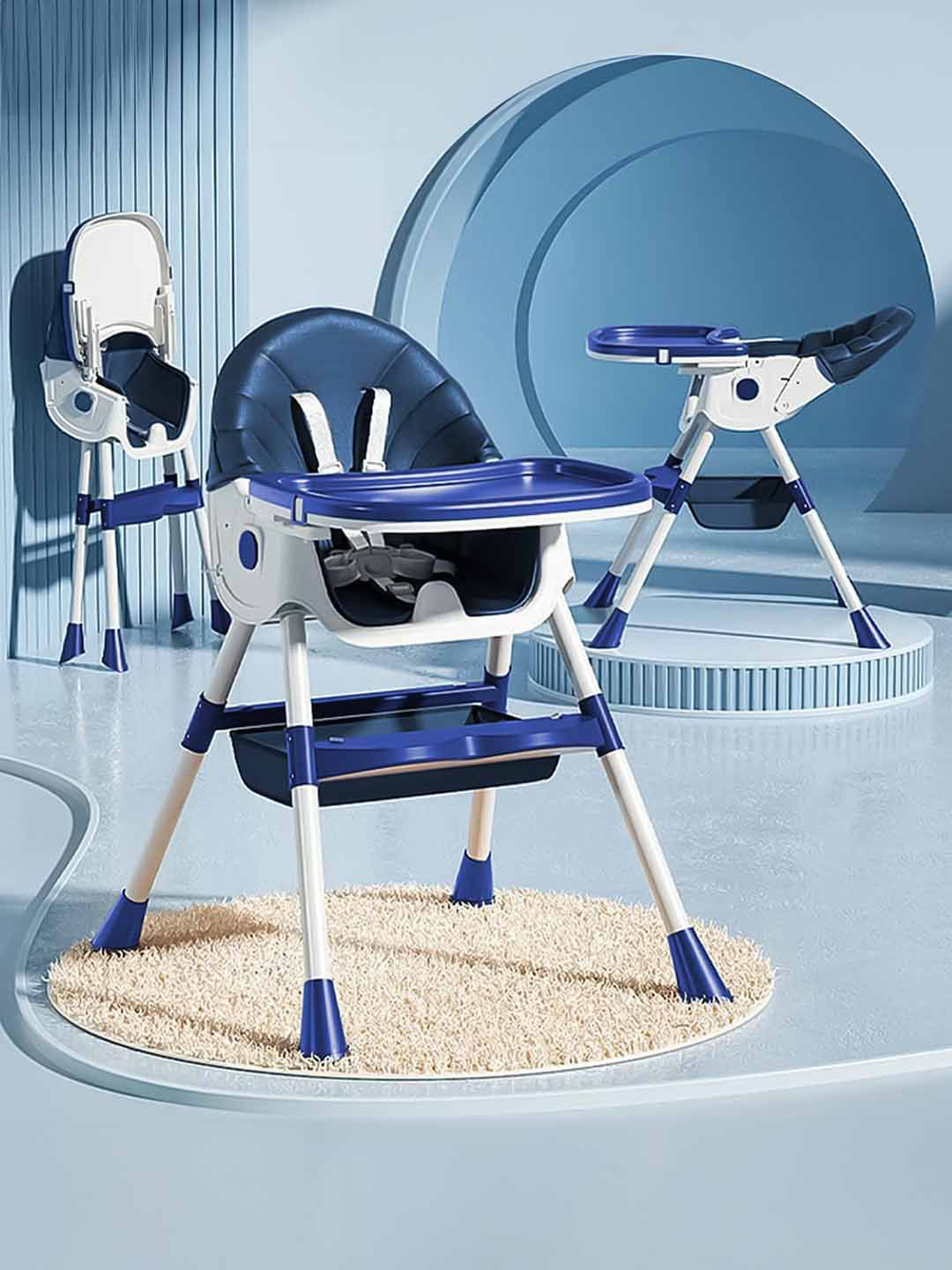 StarAndDaisy Kids Blue 3-In-1 Height Adjustable & Detachable Tray High Chair