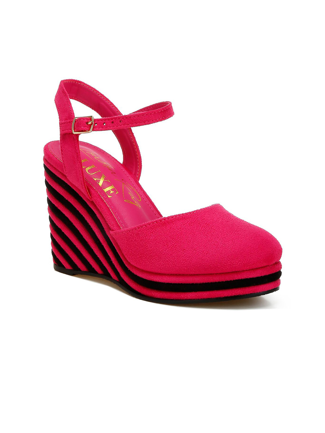 London Rag Dual Tone Round Toe Wedge Heels