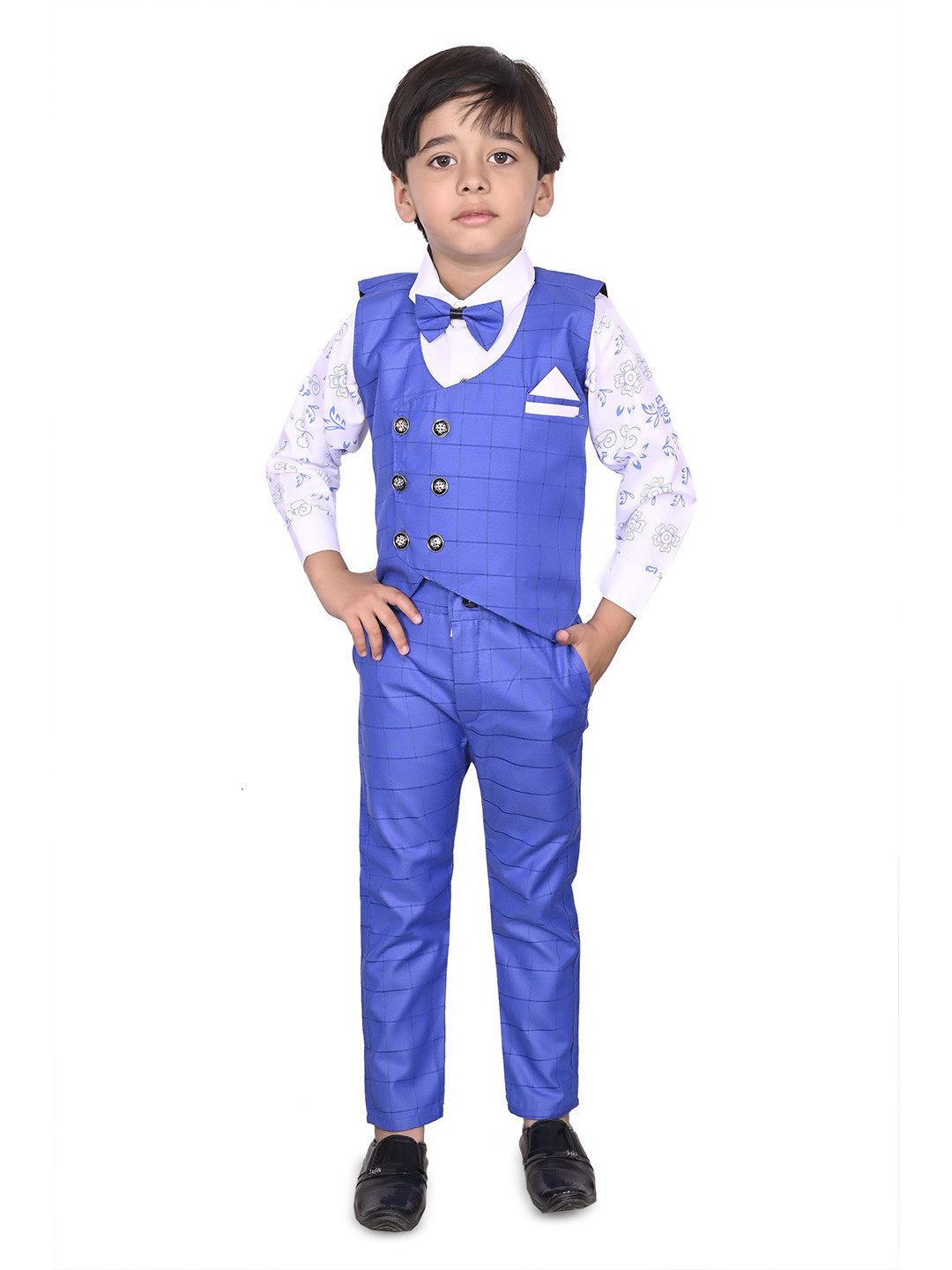 VALUE CREATION Checked 3-Piece Double-Breasted Suits