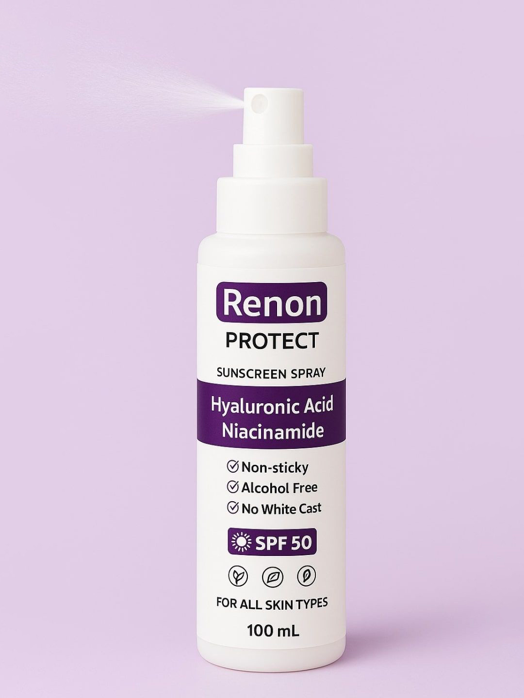 Renon Sunscreen Spray SPF50 PA++++ With Hyaluronic & Niacinamide - 100 ml