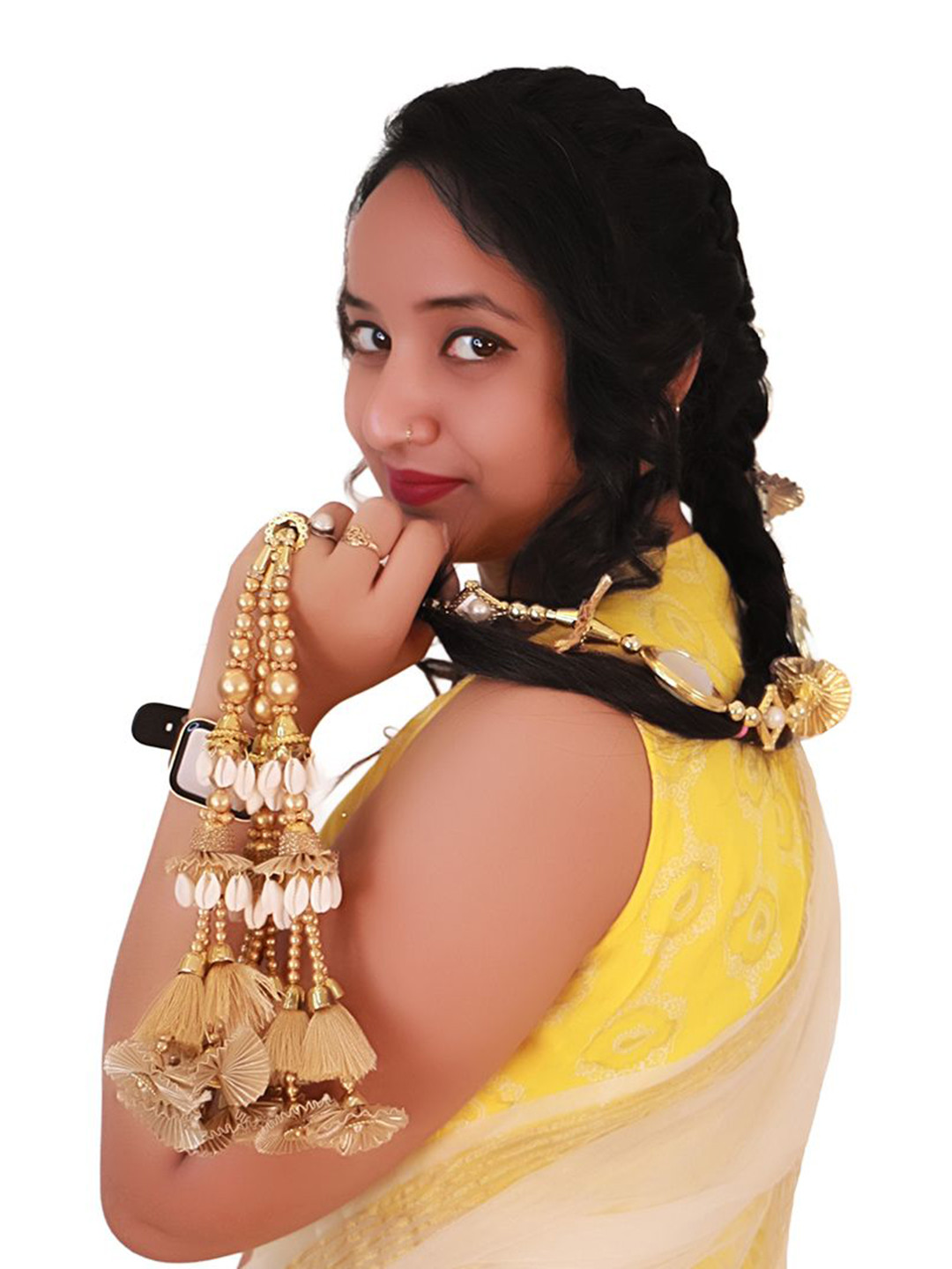 EL CABELL Women Parandi Cover jewellery With Beads & Tassels