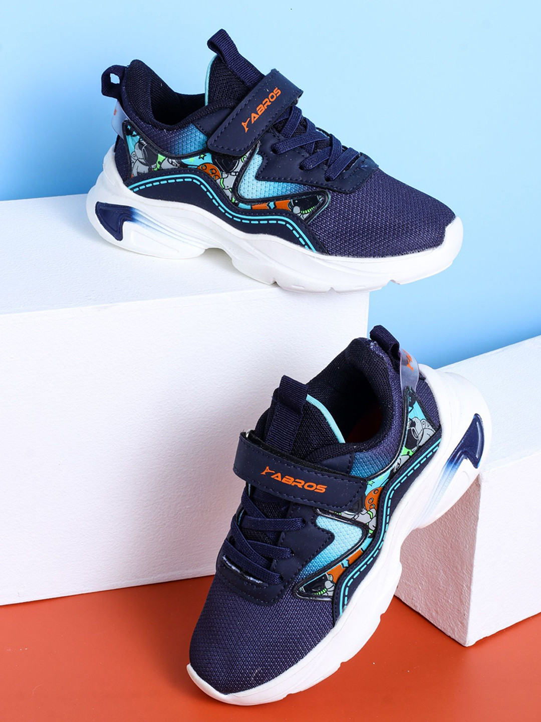 ABROS VELOCITY-V Boys Velcro Mesh Running Non-Marking Shoes