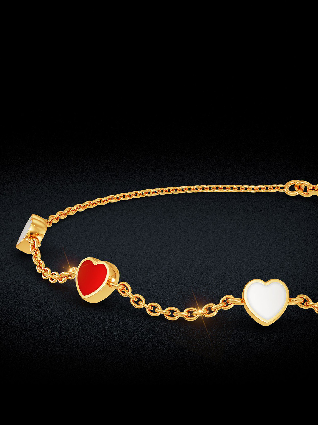 Joyalukkas Triple Heart Gold Bracelet