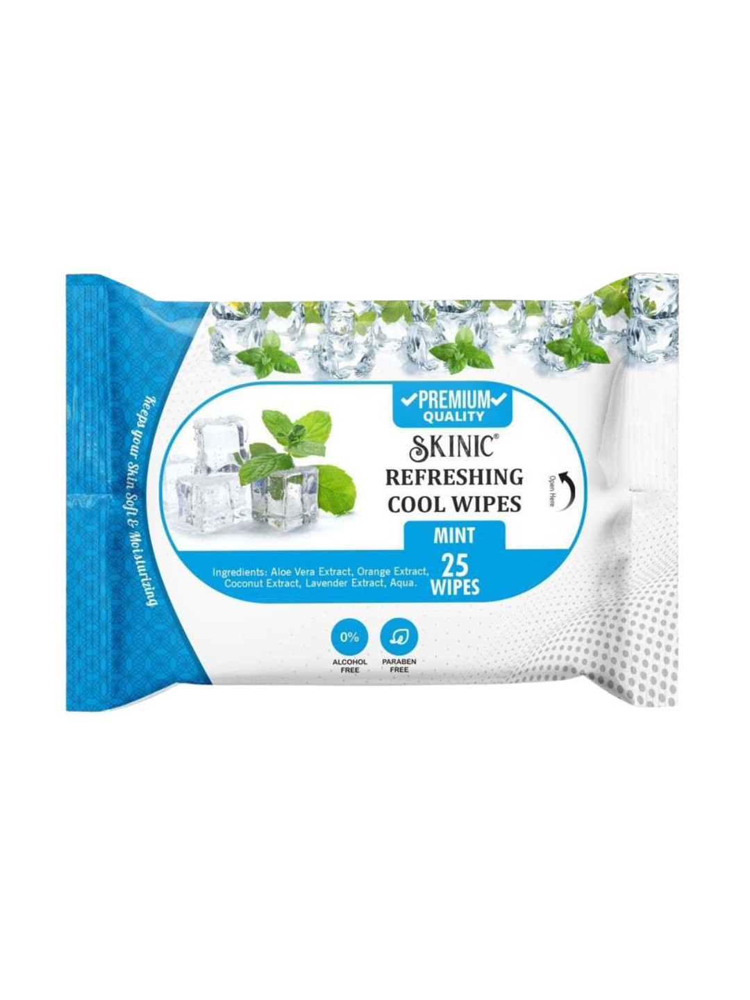 SKINIC Refreshing Cool Mint Wet Wipes - 25 Pieces