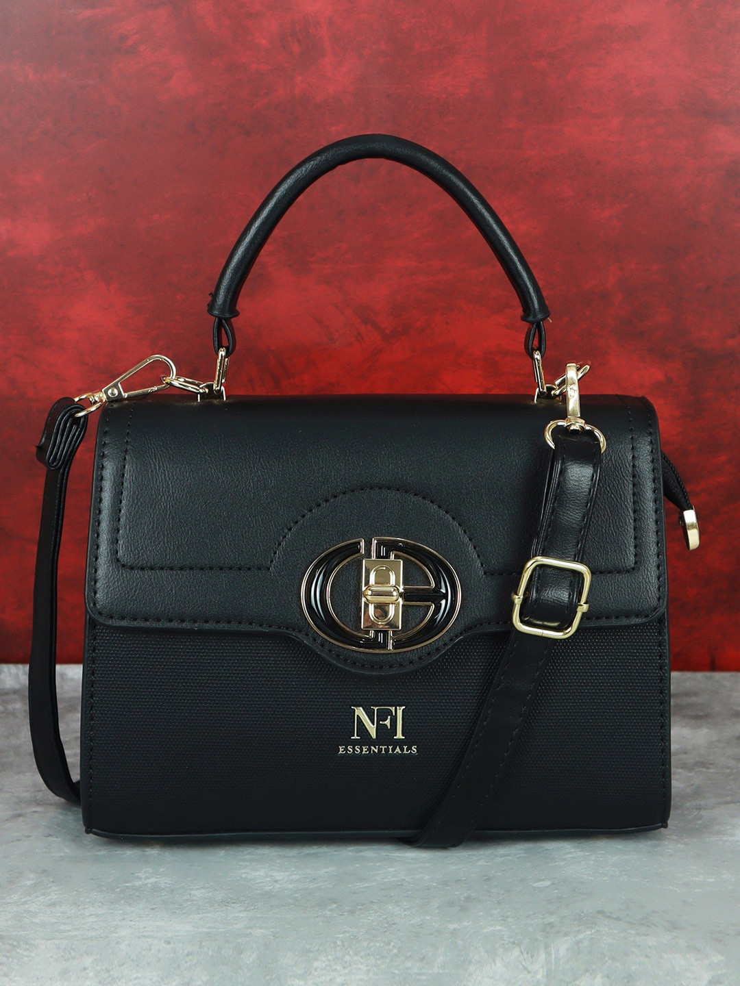 NFI essentials Brand Logo Satchel Handbag