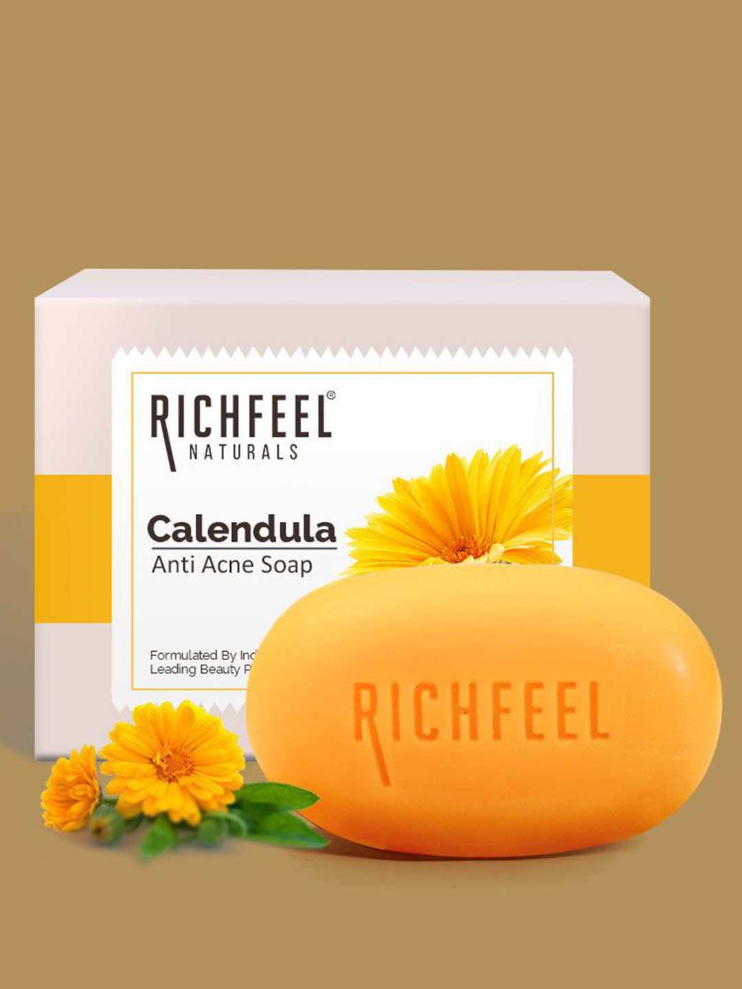 Richfeel 16 Pcs Calendula Anti Acne Soap - 75g Each