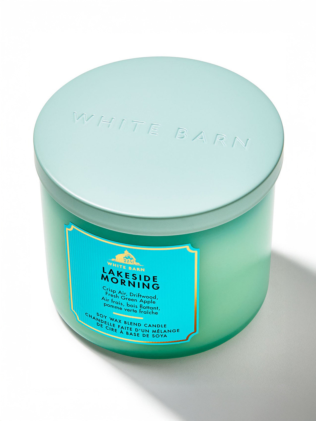 Bath & Body Works Lakeside Morning Scented 3 Wick Solid Geometric Regular Jar Candles