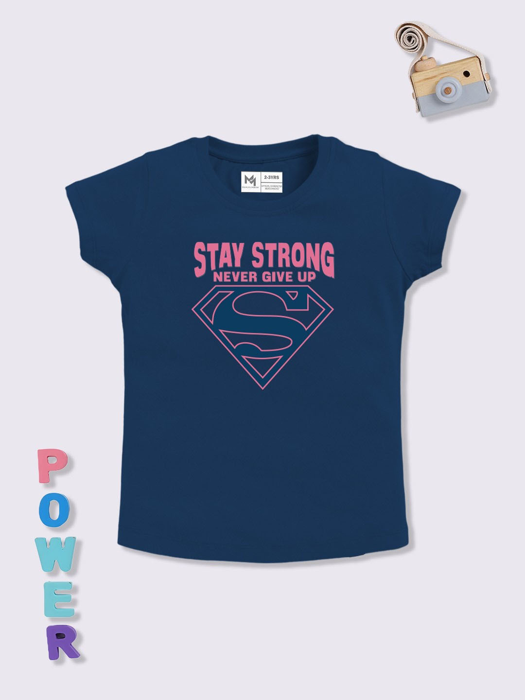 YK X Minute Mirth Infant Girls Supergirl Printed Pure Cotton T-shirt