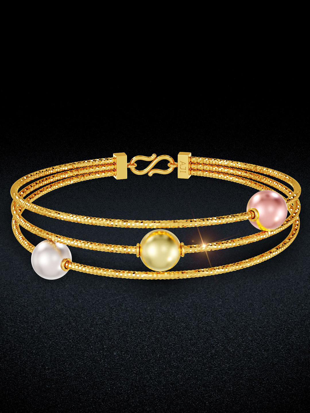 Joyalukkas Layered Pearl Grace Gold Bracelet