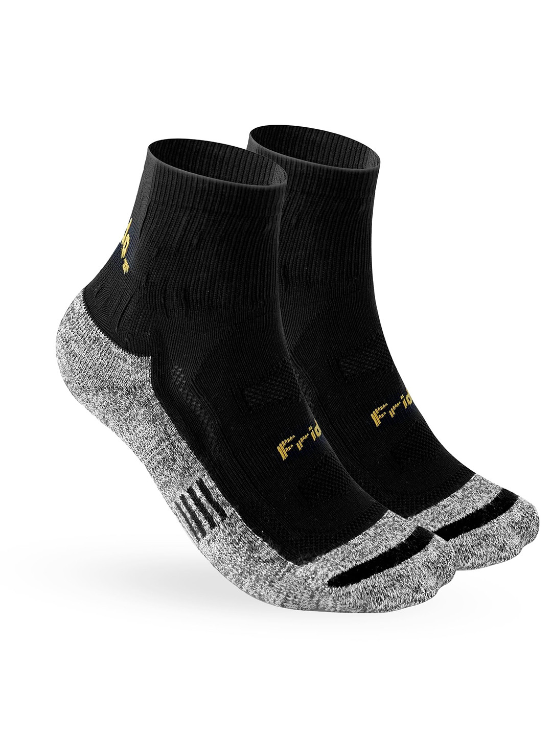 FRIDO Pack Of 2 Charcoal Grey Ankle Length Grip Active Socks
