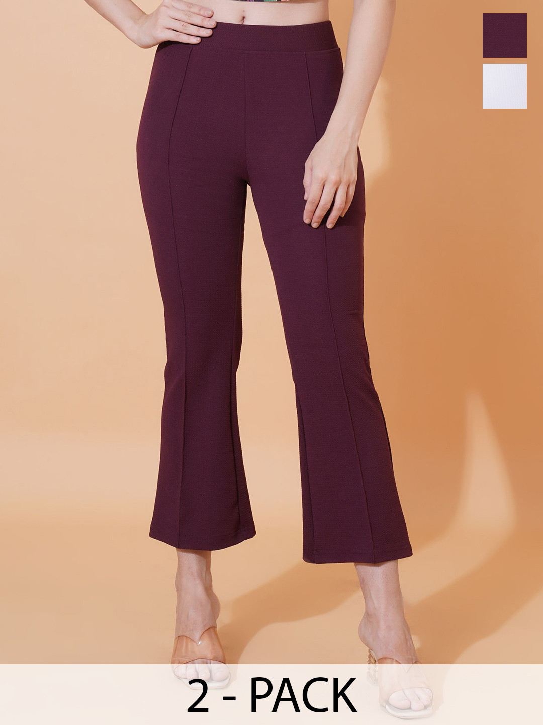 Parona Women Pack of 2 Comfort Regular Fit Trousers