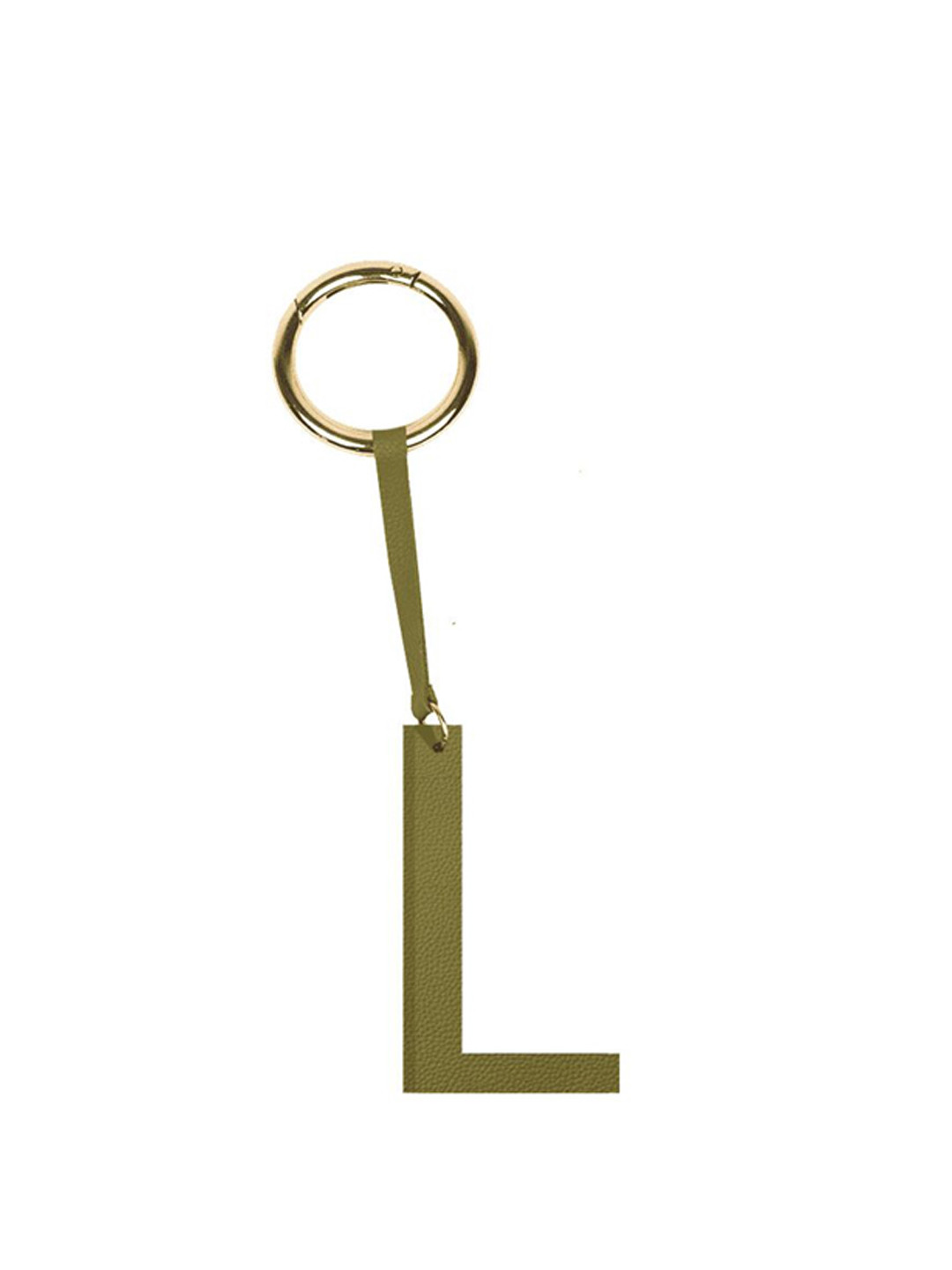 TANN TRIM Olive-Green Alphabet L Key Chain