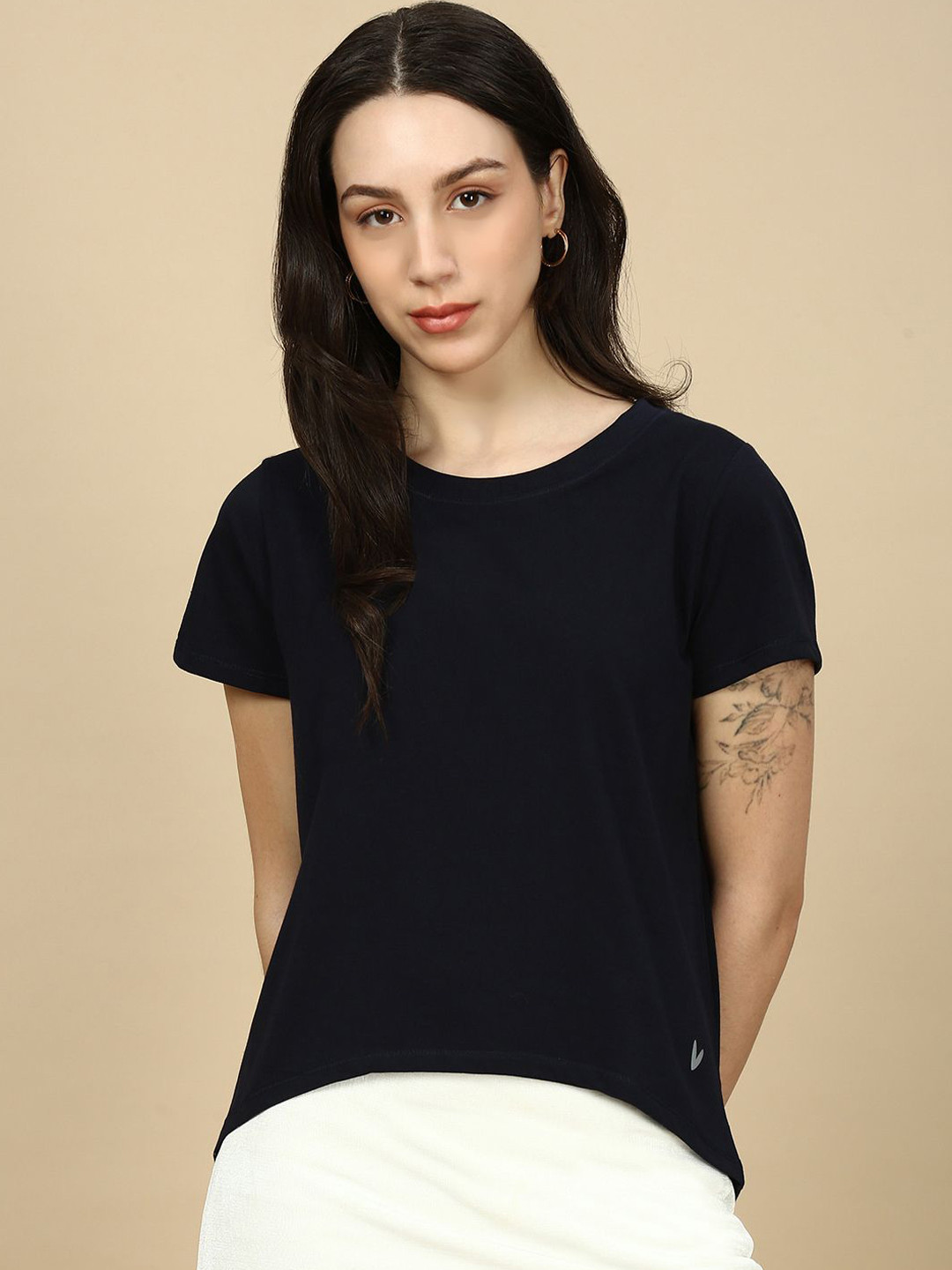 PYNK Round Neck Pure Cotton T-Shirt