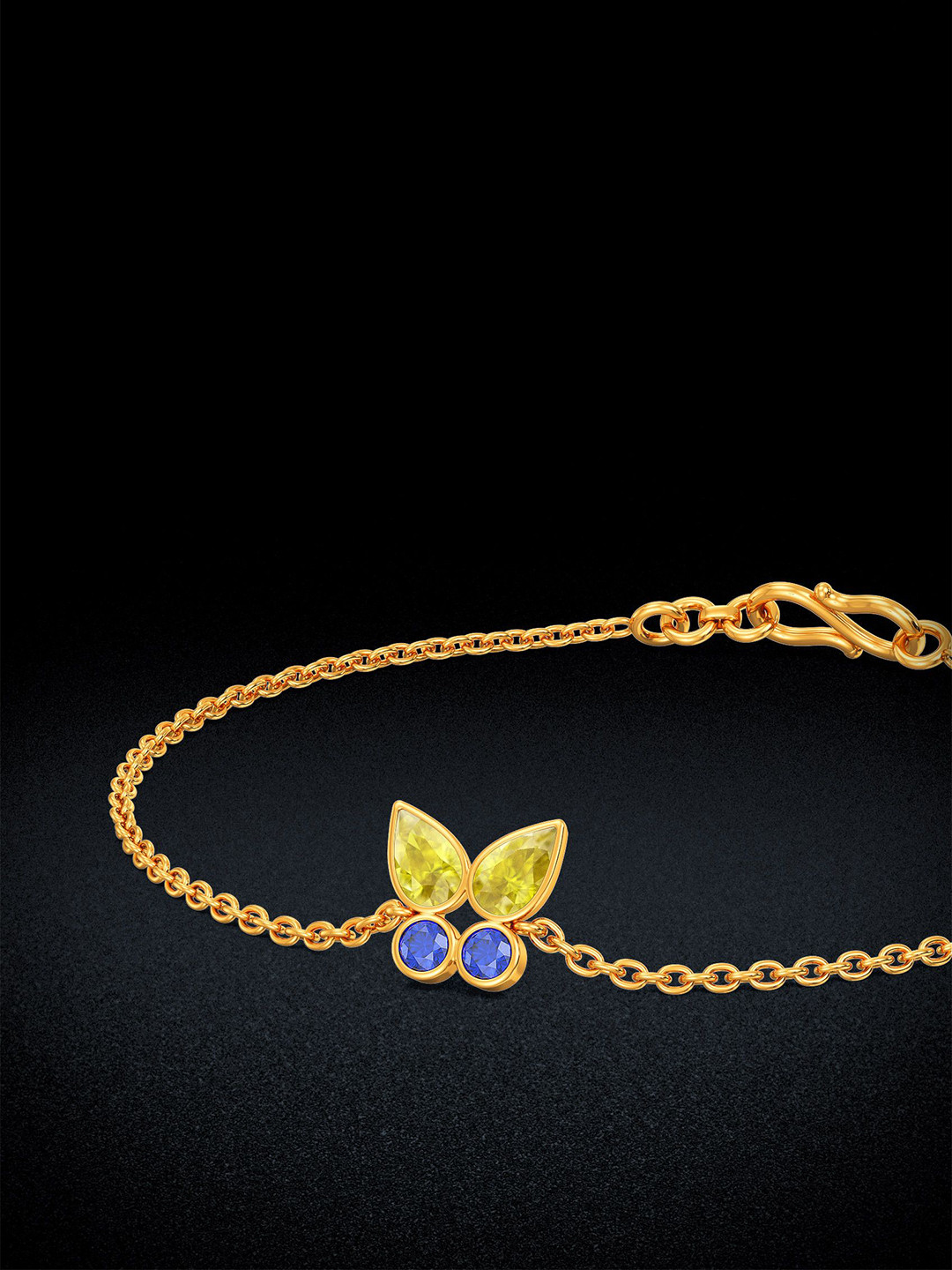 Joyalukkas Vibrant Butterfly Charm Gold Bracelet