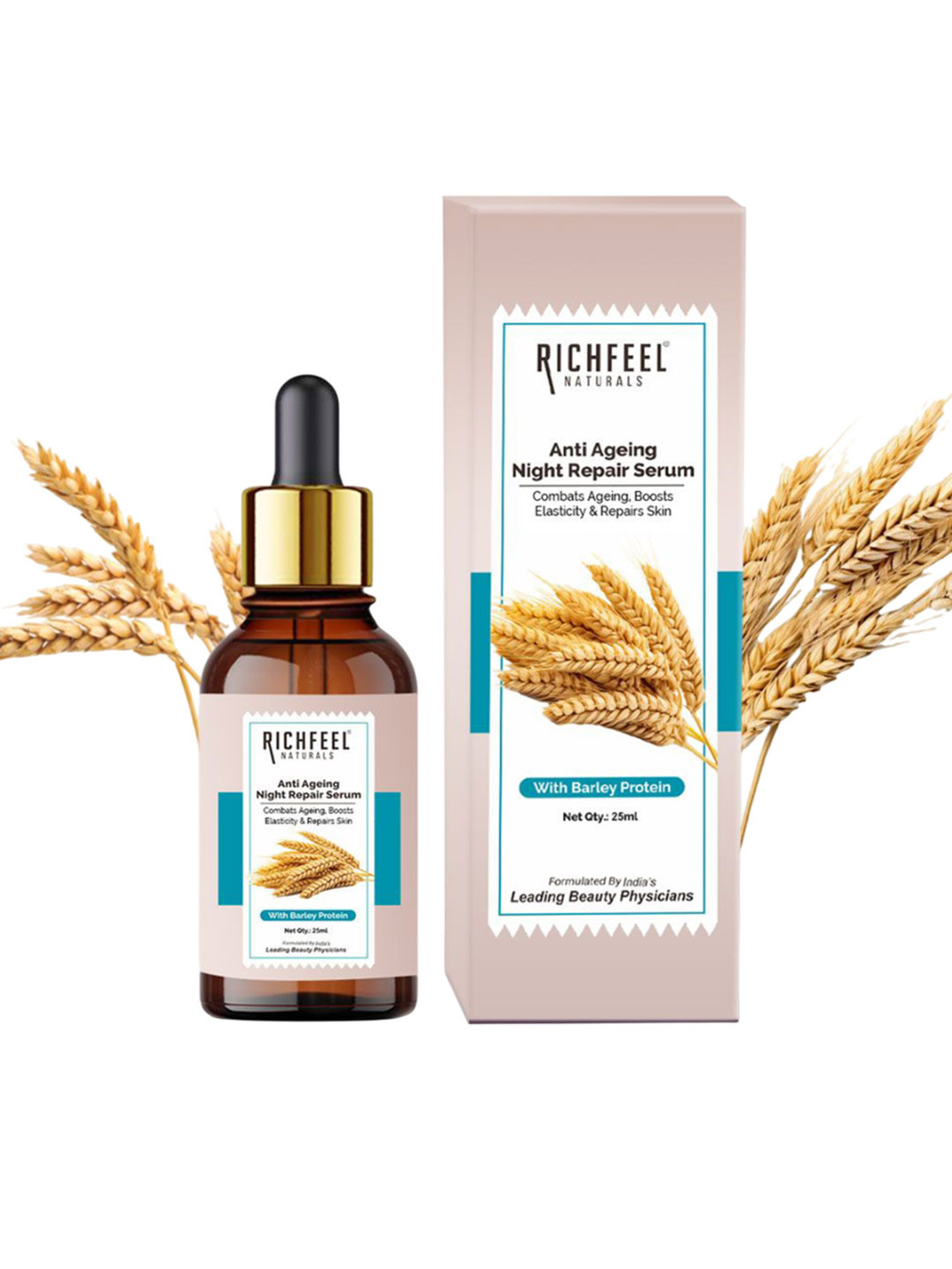 Richfeel Anti Ageing Night Repair Serum With Barley Protein - 25ml