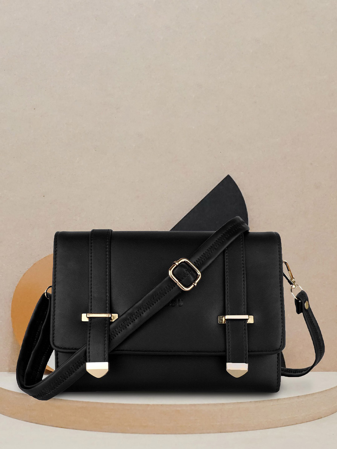 ALSU Crossbody Brand Logo One Handle Button Closure Sling Bag