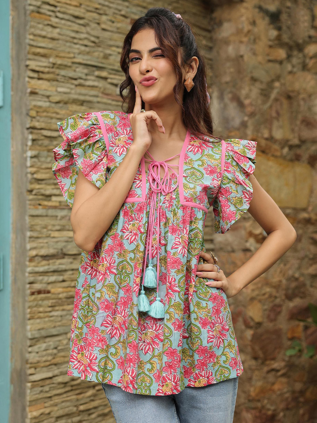 Jaipur Morni Floral Printed Regular Top