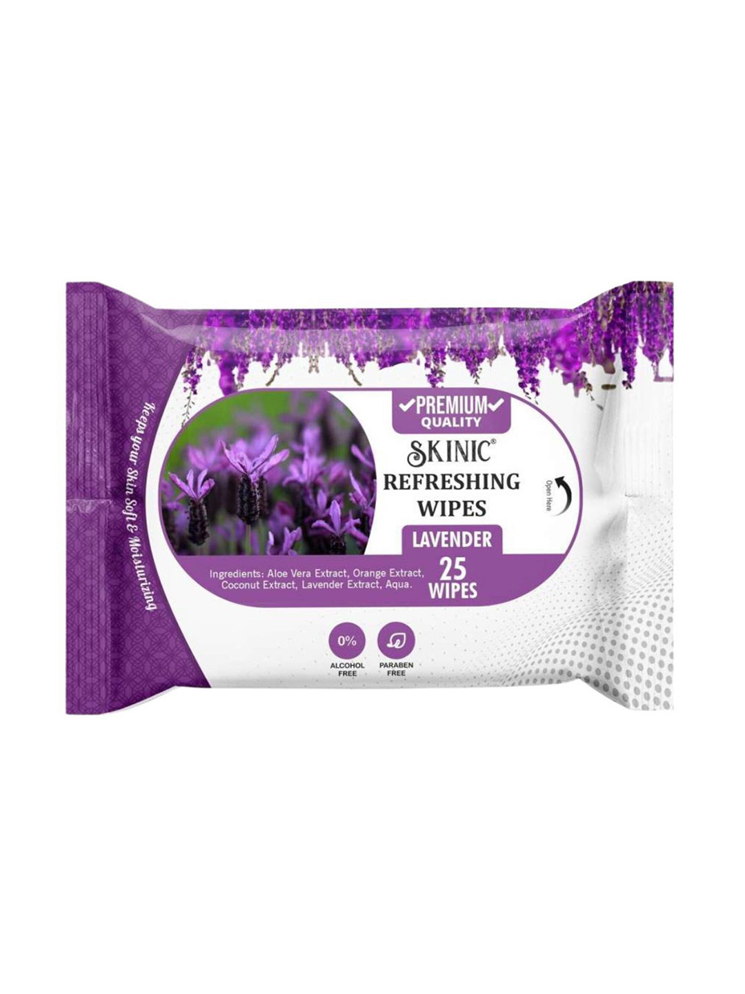 SKINIC Refreshing Lavender Wet Wipes - 25 Pieces
