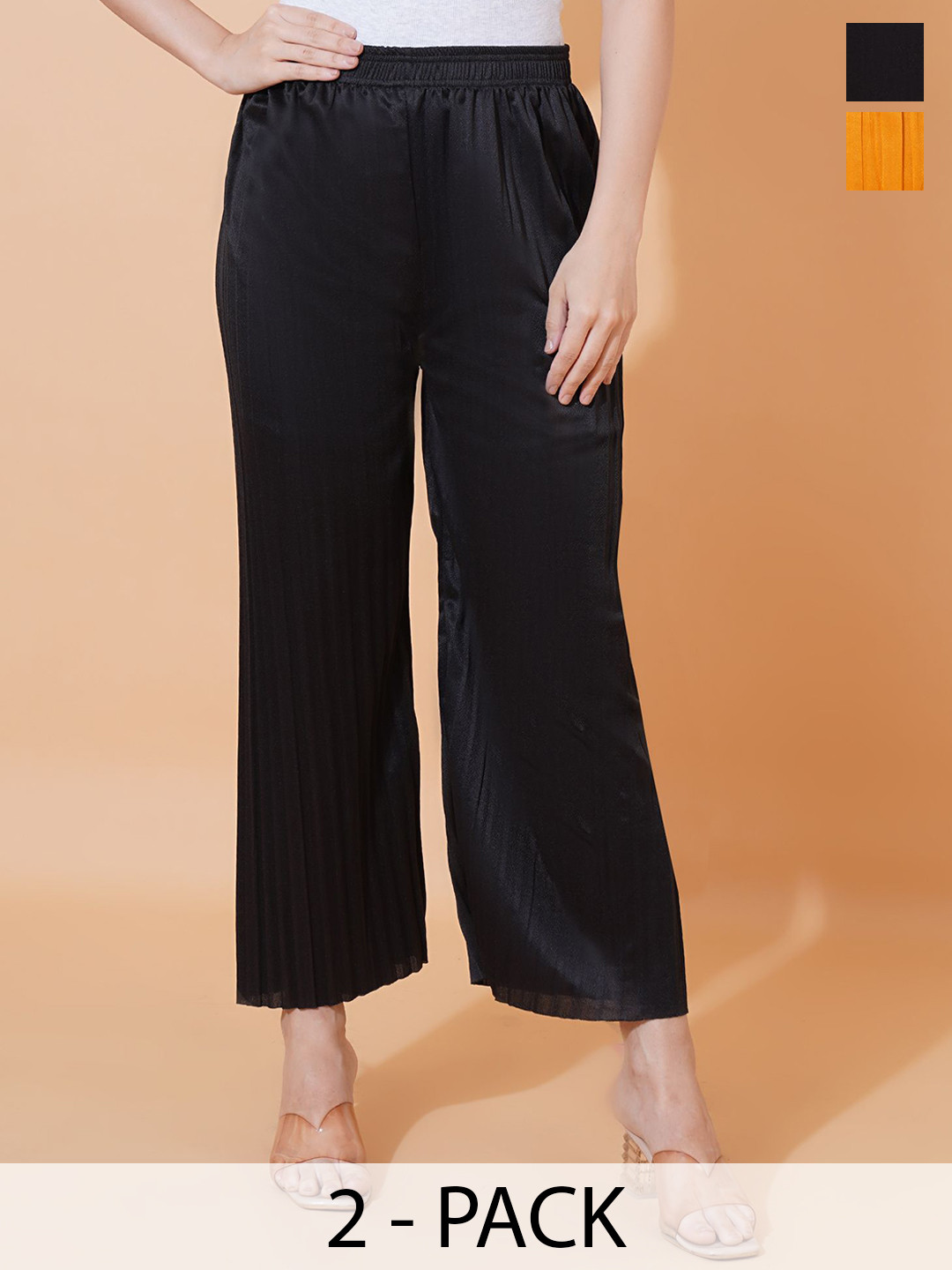 Mast & Harbour Women Pack of 2 Regular Fit Comfort Trousers