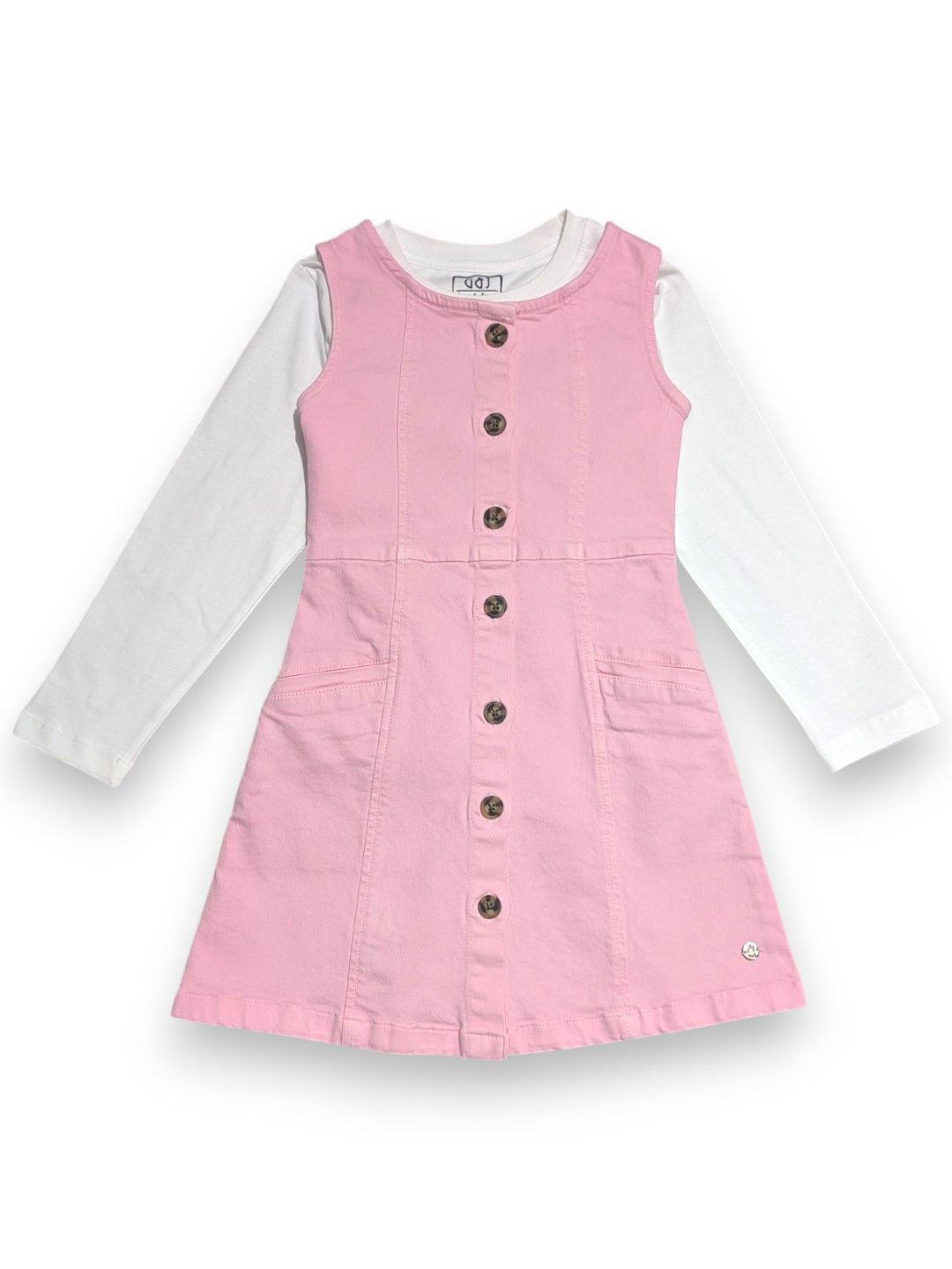 Gini and Jony Girls Solid Long Sleeves A-Line Knee Length Dress