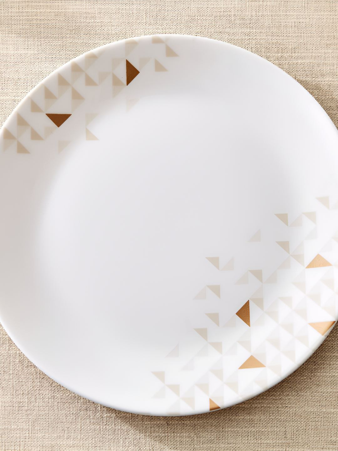 Home Centre Meadows Opulence White & Brown Printed Easy to Clean Plate