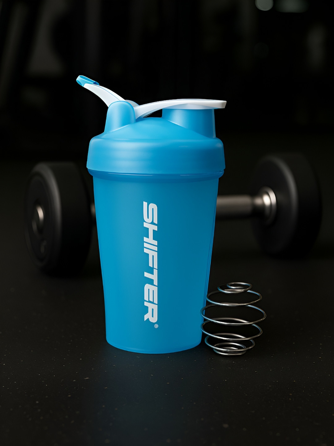 SHIFTER Blue & White Brand Logo Printed Water Bottle-400 ml