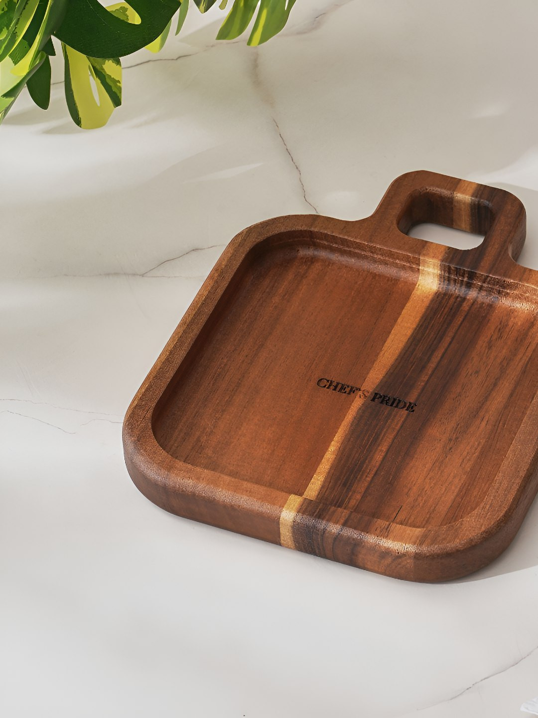 Home Centre Chef's Pride Jepson Brown & Beige Wooden Serving Tray