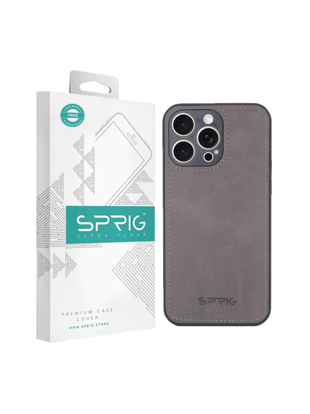 SPRIG iPhone 15 Pro Max Matte PU Leather Back Cover