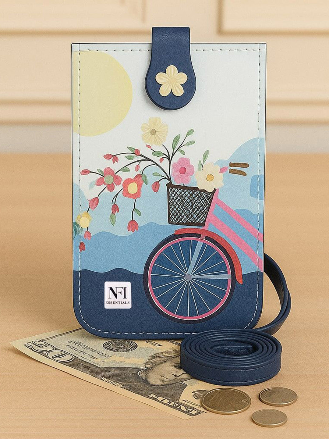 NFI essentials Printed Pouch PU Crossbody Mobile Bag