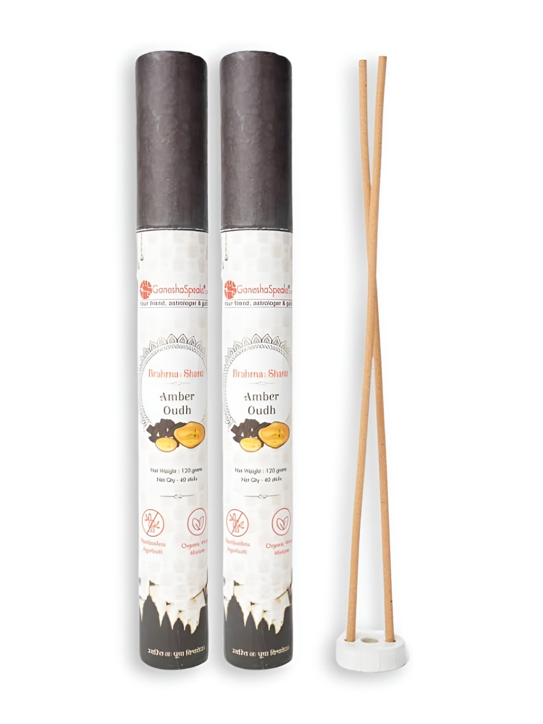 GaneshaSpeaks 80-Pcs Brown Amberoud Fragrance Incense Sticks