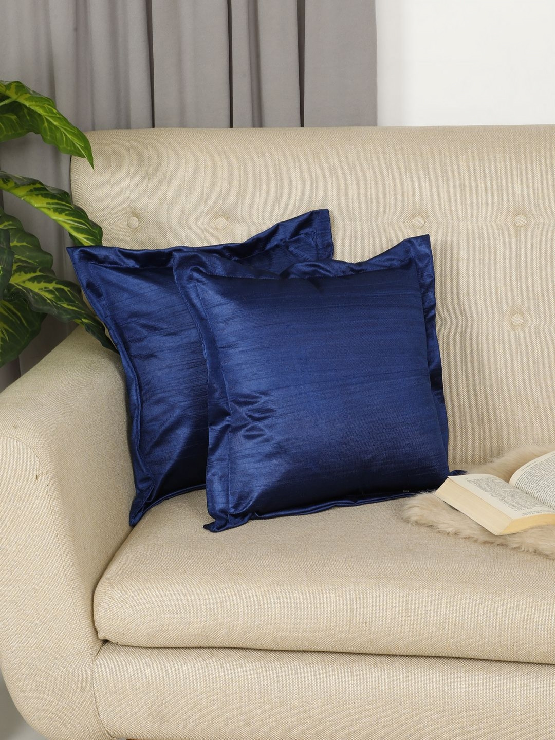 THE CONVERSION Blue 2 Pieces Square Cushion Covers