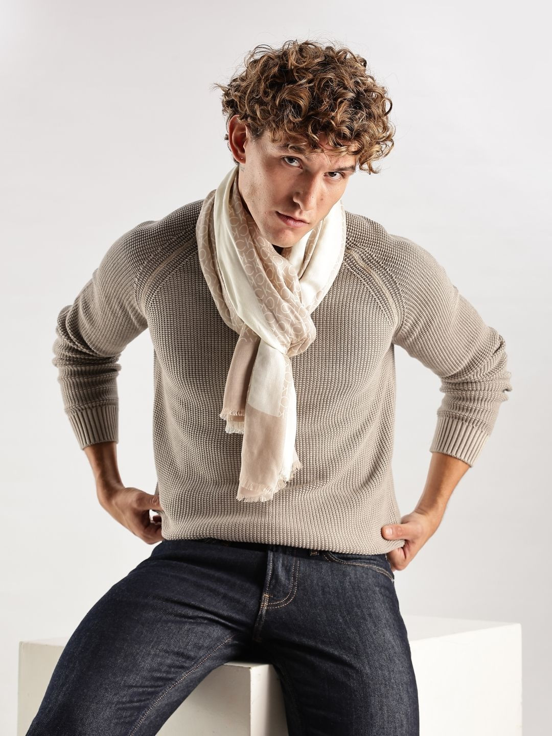 Calvin Klein Jeans Men Ribbed Pullover Sweater