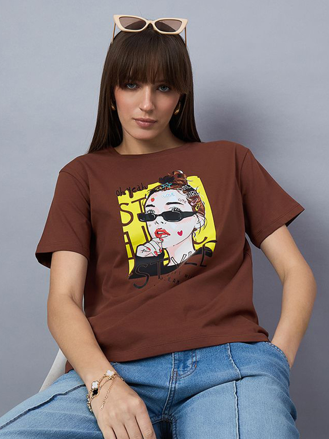 98 Degree North Graphic Printed Round Neck Regular Fit Cotton T-shirt
