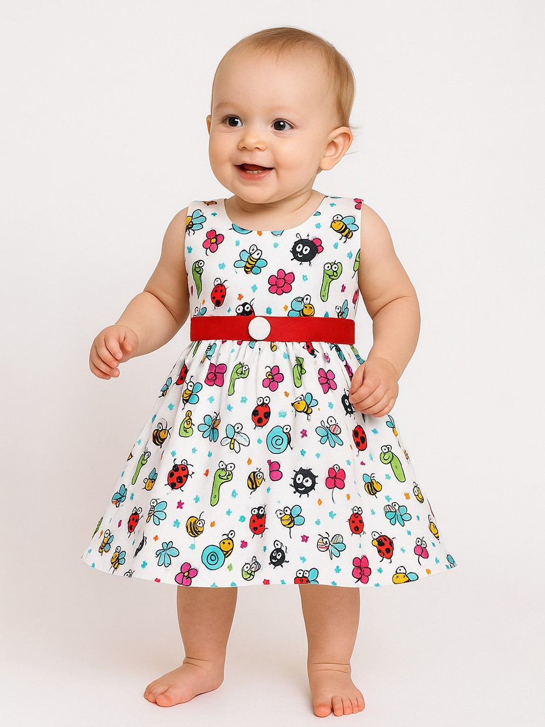 BAESD My Lil Princess Girls Printed Sleeveless Fit & Flare Dress