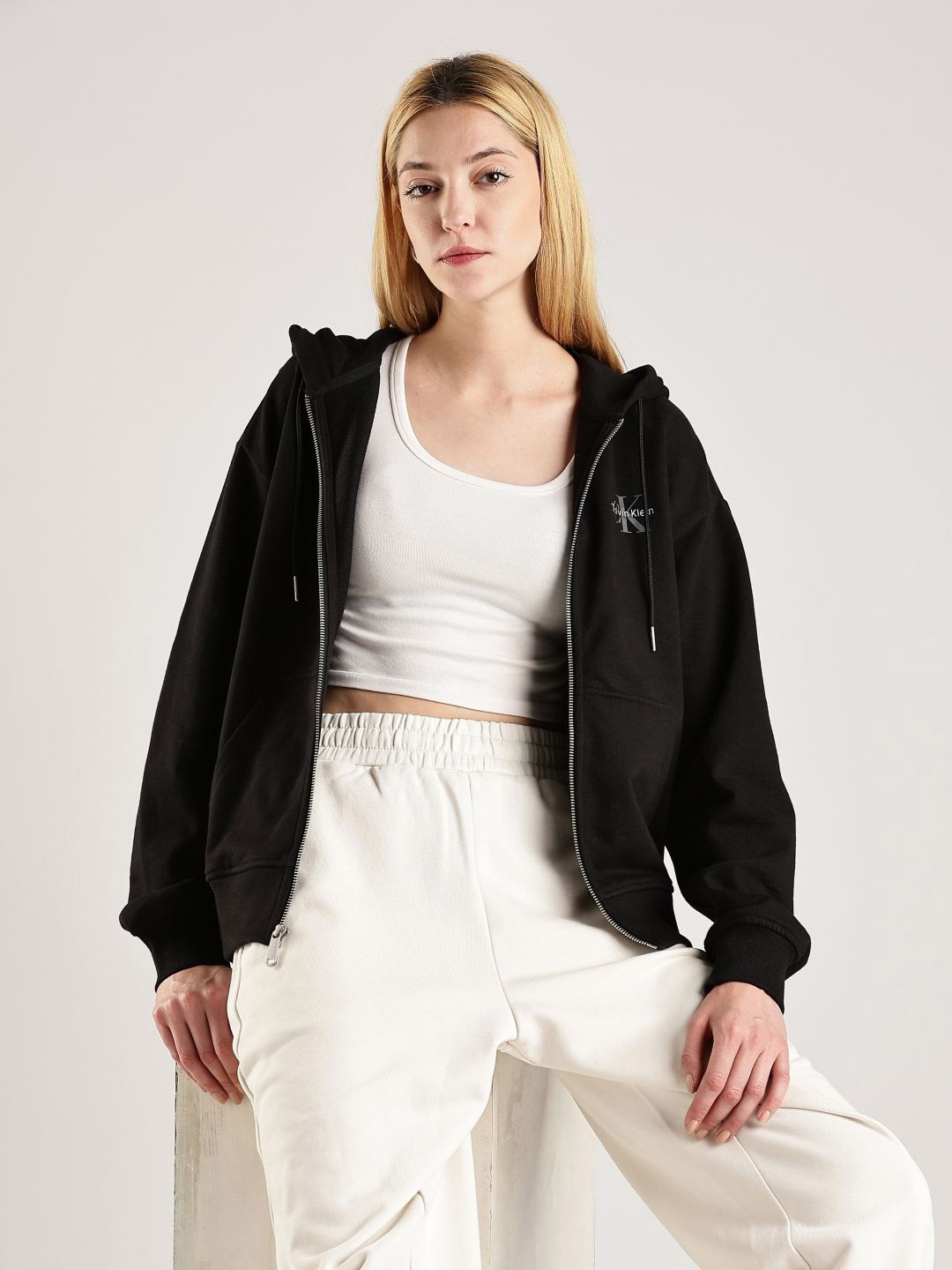 Calvin Klein Jeans Women Front-Open Hooded Sweatshirt