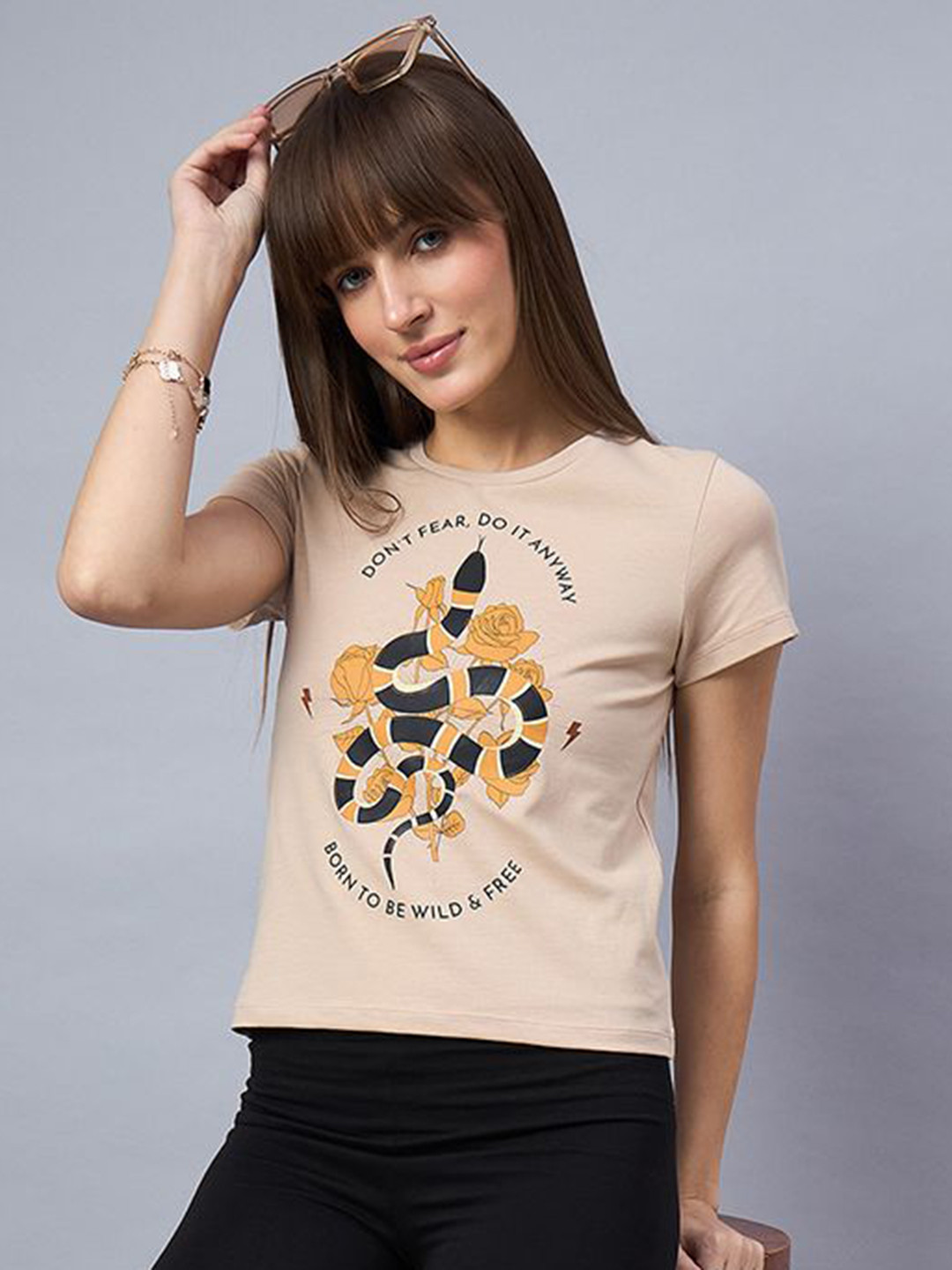 98 Degree North Graphic Printed Round Neck Regular Fit Cotton T-shirt