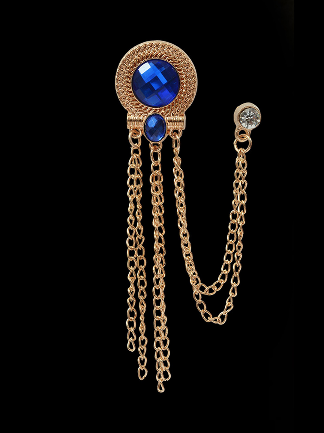 Curren Men Rose Gold Plated Swarovski Gem Stone Studded Brooch