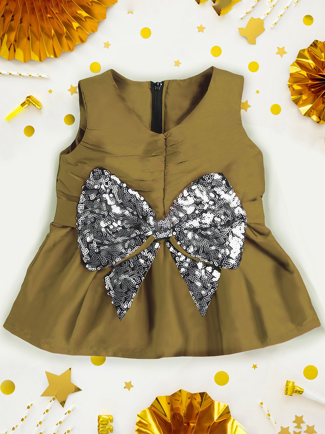 Billion Girls Fit & Flare Silk Mini Dress With Bow