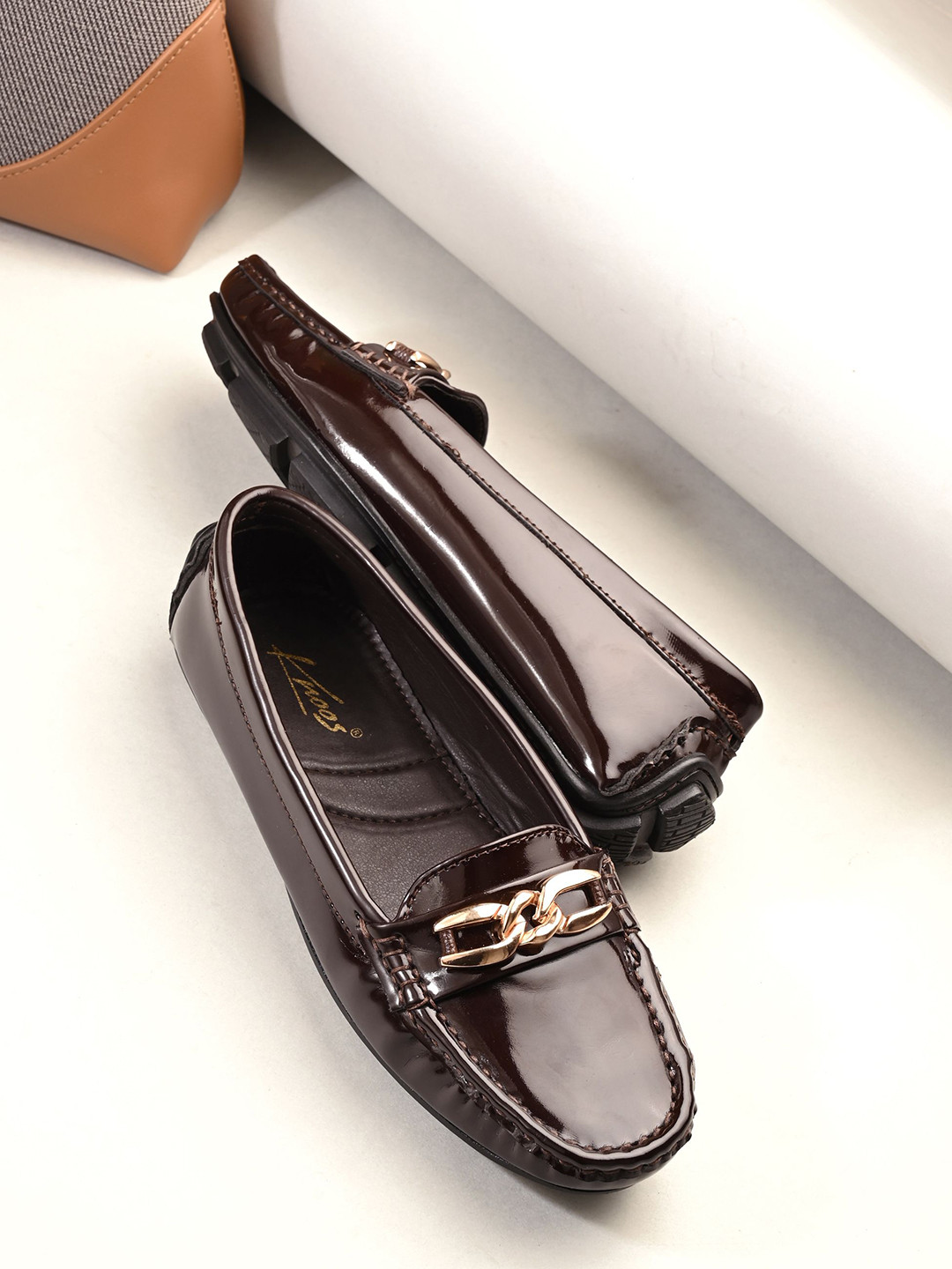knoos Women Textured Smart Casual Horsebit Loafers