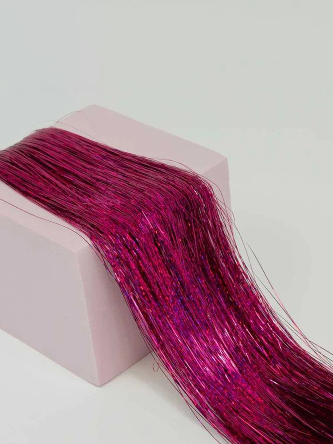 AHS Clip In Straight Color Strand Hair Extension- Dark Pink- 36 Inch