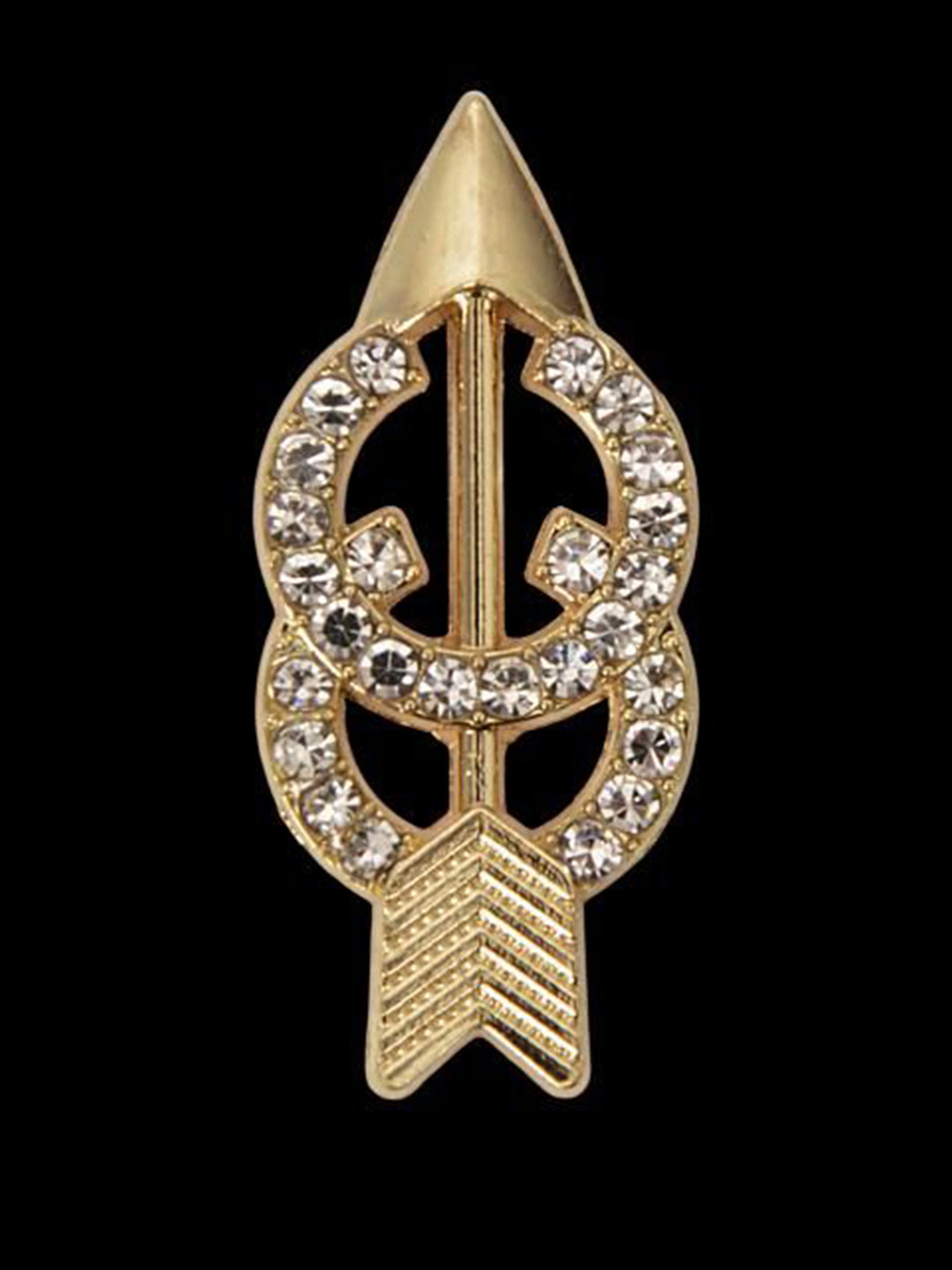 Curren Men Gold-Plated Zircon Studded Charming Retro Chic Owl Brooch