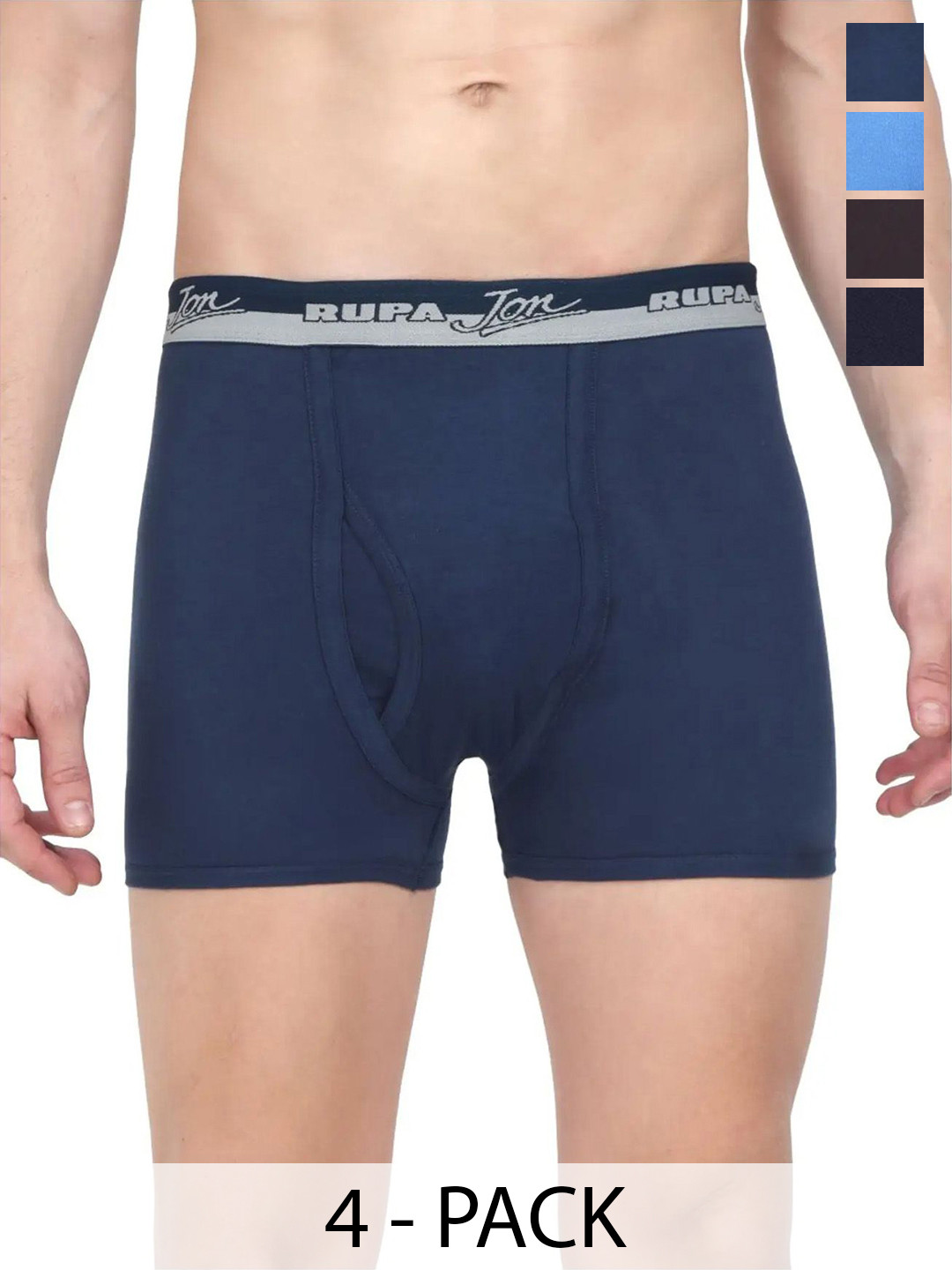 Rupa Jon Pack Of 4 Assorted Mid-Rise Long Trunk